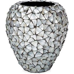 Shell 80 Round Tall Polystone Indoor Planter