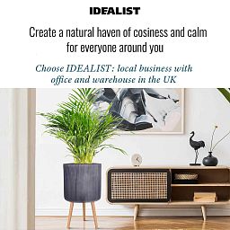 IDEALIST Lite Ribbed Cylinder Planter on Legs, Round Pot Plant Stand Indoor