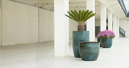 Ceramic Turquoise Round Tall Glossy Blue Planter Pot In/Out