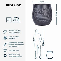 IDEALIST Lite Leaf Embossed Egg Planter