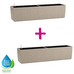 LECHUZA BALCONERA Stone Trough Poly Resin Self-watering Planter Set