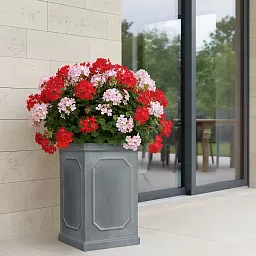 IDEALIST Lite Faux Lead Chelsea Light Concrete Tall Square Planter