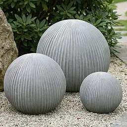 Set of IDEALIST Lite Vertical Ribbed Outdoor Garden Decorative Balls