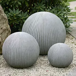 Set of IDEALIST Lite Vertical Ribbed Outdoor Garden Decorative Balls