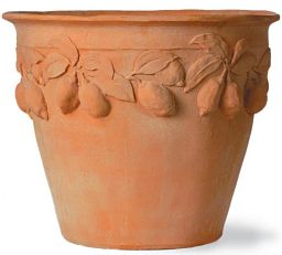 Citrus Fiberglass Round Tall Terracotta Planter Pot In/Out