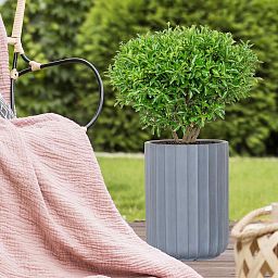 IDEALIST Lite Modern Ribbed Cylinder Round Outdoor Planter