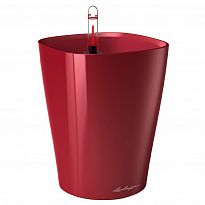 LECHUZA DELTINI Scarlet Red High Gloss Poly Resin Self-watering Plante...
