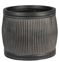 IDEALIST Lite Vertical Ribbed Vintage Style Barrel Round Planter