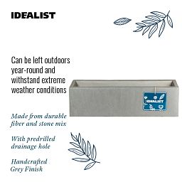 IDEALIST Lite Window Box Light Concrete Planter Set