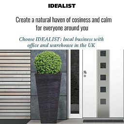 IDEALIST Lite Ribbed Light Concrete Tapered Planter
