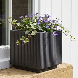 IDEALIST Lite Vertical Ribbed Square Effect Outdoor Planter