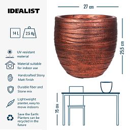 IDEALIST Lite Row Style Round Indoor Planter