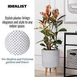IDEALIST Lite Dotted Style Planter on Legs, Round Plant Pot Indoor