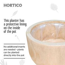 HORTICO GAIA Wooden House Planter with Legs, Tall Indoor Plant Pot Stand with Waterproof Liner