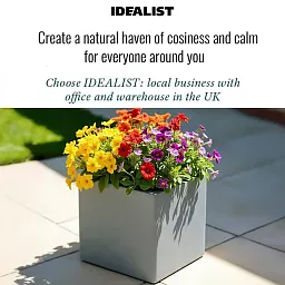 IDEALIST Lite Square Box Contemporary Light Concrete Planter