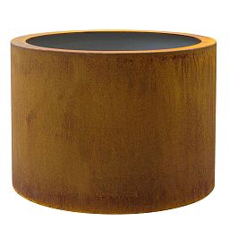 Cortenstyle Standard Topper on Wheels Round Planter IN\OUT