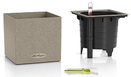LECHUZA CANTO Stone Square Poly Resin Indoor Self-watering Planter