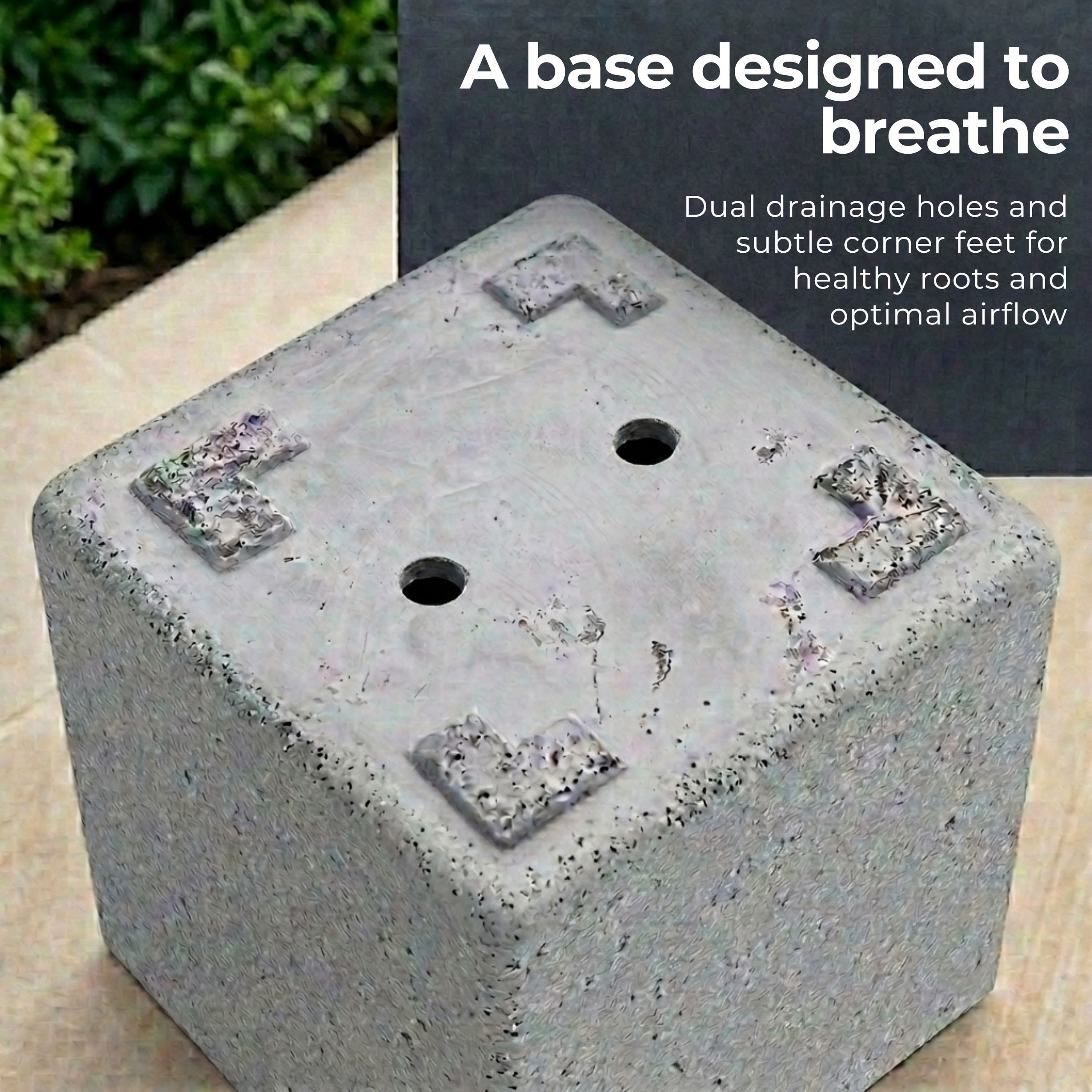 IDEALIST Lite Square Box Contemporary Marble Light Concrete Planter