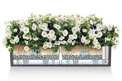 LECHUZA BALCONERA Cottage Trough Poly Resin Self-watering Planter