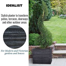 IDEALIST Lite Straw Ribbed Square Outdoor Planter