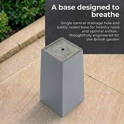 Set of IDEALIST Lite Light Concrete Garden Tall Planters, Outdoor Plant Pots with Tapered Shape