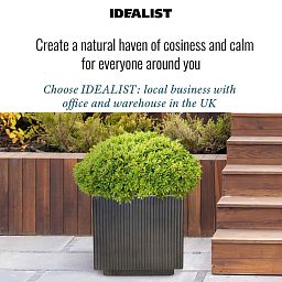 IDEALIST Lite Vertical Ribbed Square Effect Outdoor Planter