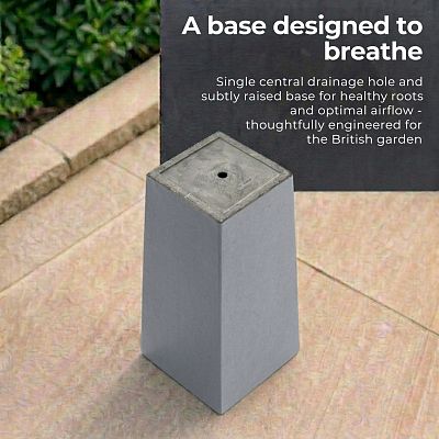 Set of IDEALIST Lite Light Concrete Garden Tall Planters, Outdoor Plant Pots with Tapered Shape