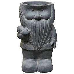 IDEALIST Lite Gnome with Mushrooms Oval Plant Pot Outdoor