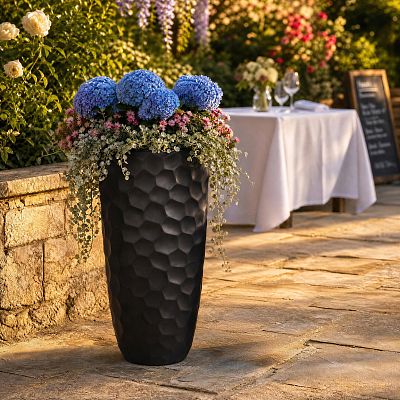 IDEALIST Lite Mosaic Style Tall Round Vase Planter Outdoor Plant Pot