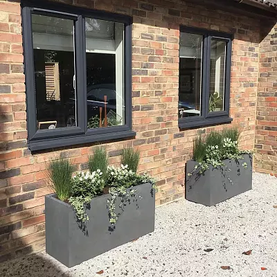 IDEALIST Lite Contemporary Light Concrete High Trough Planter