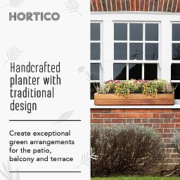 Rustic Scandinavian Redwood Window Box Outdoor Planter Made in UK by HORTICO