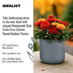 IDEALIST Lite Honeycomb Style Cylinder Round Outdoor Planter