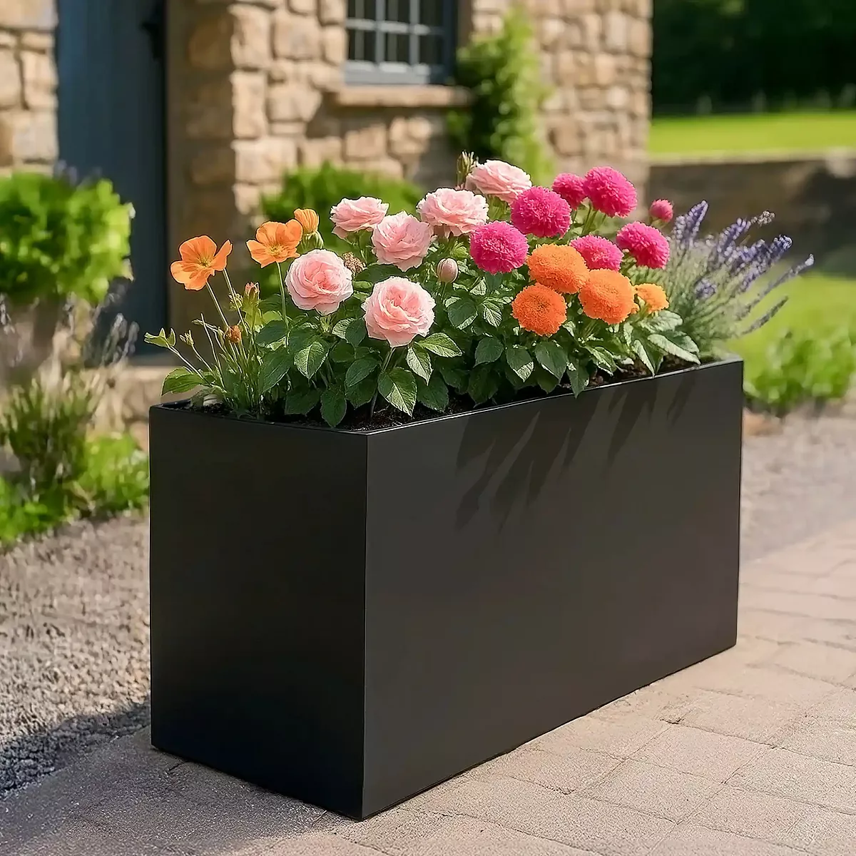 IDEALIST Lite Contemporary Light Concrete High Trough Planter