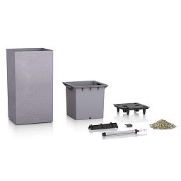 LECHUZA CANTO Stone High Square Tall Poly Resin Self-watering Planter