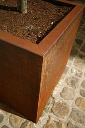 Andes Cube Corten Steel Outdoor Planter