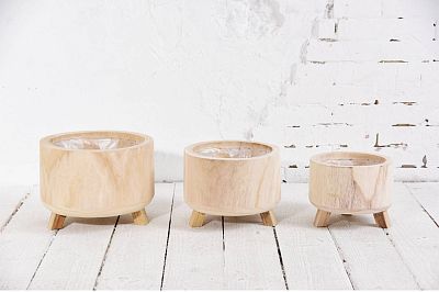 HORTICO GROWER Wooden House Planter with Legs, Indoor Plant Pot Stand with Waterproof Liner