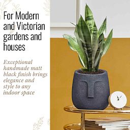 IDEALIST Lite Textured Concrete Effect Oval Indoor Face Pot