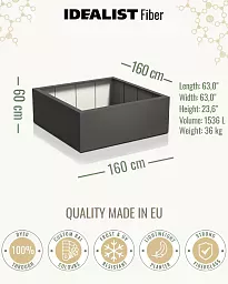 PURE Low Cube Outdoor Fiberglass Planter