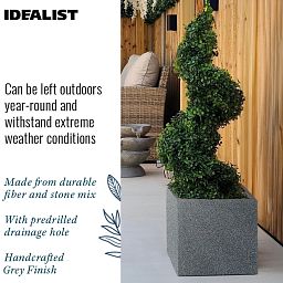 IDEALIST Lite Textured Concrete Effect Square Outdoor Planter