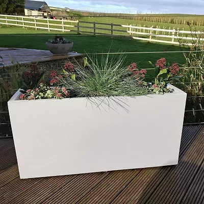 IDEALIST Lite Contemporary Light Concrete High Trough Planter