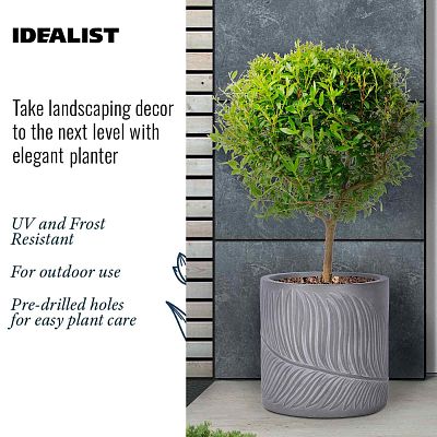 IDEALIST Lite Leaf Embossed Round Planter
