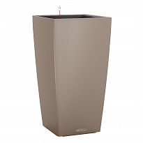 LECHUZA CUBICO Color 22 Sand Brown Poly Resin Self-watering Planter wi...