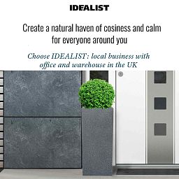 IDEALIST Lite Textured Concrete Effect Tall Square Outdoor Planter