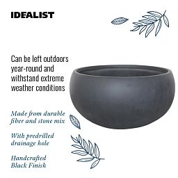 IDEALIST Lite Classic Smooth Bowl Outdoor Planter