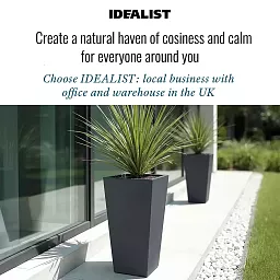 IDEALIST Lite Tall Tapered Contemporary Light Concrete Planter Set