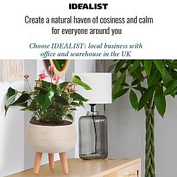 IDEALIST Lite Plaited Style Bowl Planter on Legs, Round Pot Plant Stand Indoor
