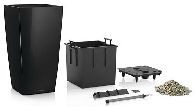 LECHUZA CUBICO Square Tall Poly Resin Self-watering Planter