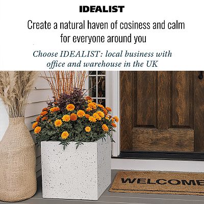 IDEALIST Lite Square Box Contemporary Marble Light Concrete Planter