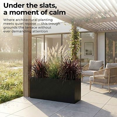 IDEALIST Lite Contemporary Light Concrete High Trough Planter