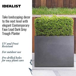 IDEALIST Lite Contemporary Light Concrete Trough Planter